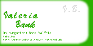 valeria bank business card