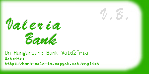 valeria bank business card